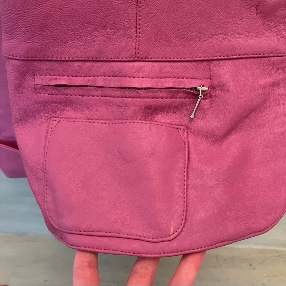 I.e.‎ Pink Blazer Style Soft Leather Jacket Medium Good Condition - Picture 9 of 10